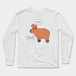 Capybara hat Long Sleeve T-Shirt